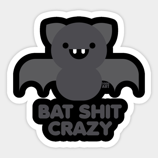 BAT SHIT Sticker by toddgoldmanart